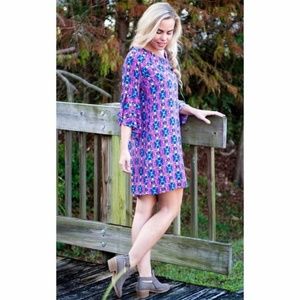 5 ⭐ Rated! Purple Flared Sleeve Dress w/ Pockets